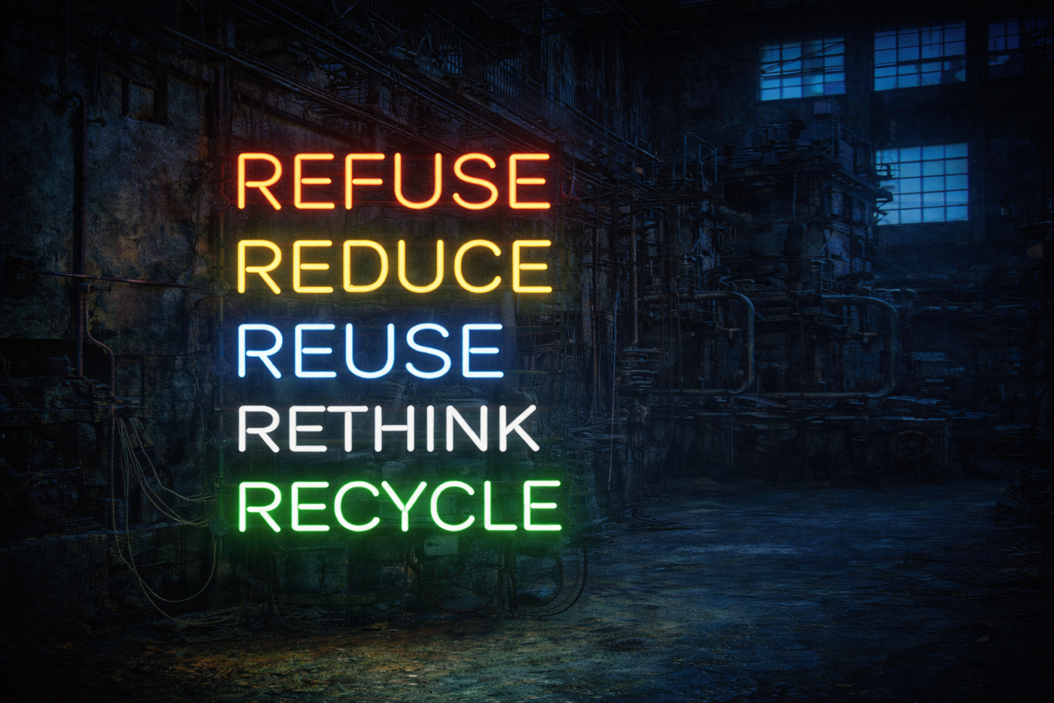 Refuse Reduce Reuse Rethink Recycle